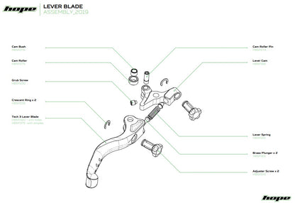 Hope Tech 3 Lever Blade Dimples Silver - Brake Spares