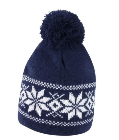 Knitted Fairisle Bobble Hat