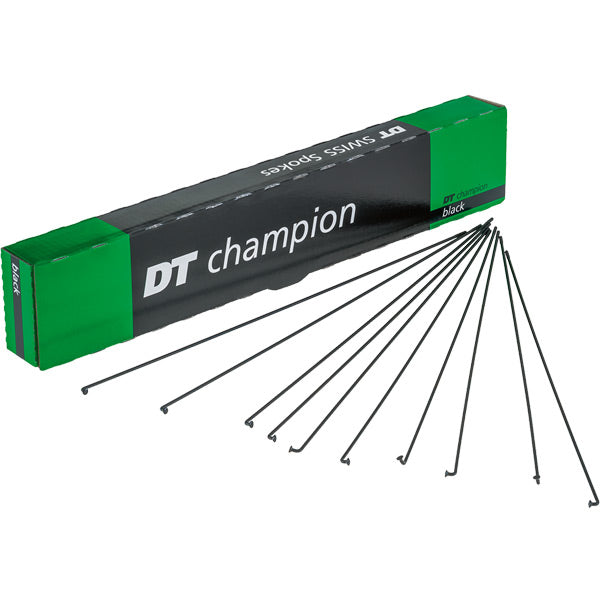 DT Swiss Champion 2mm 14g J-Bend Spokes - Black (Each)