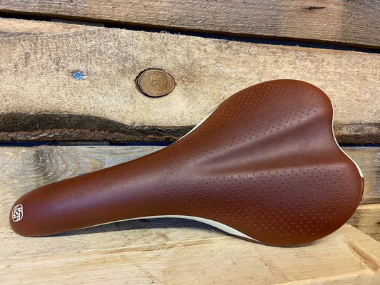 Gusset R-Series Saddle - Brown/Cream