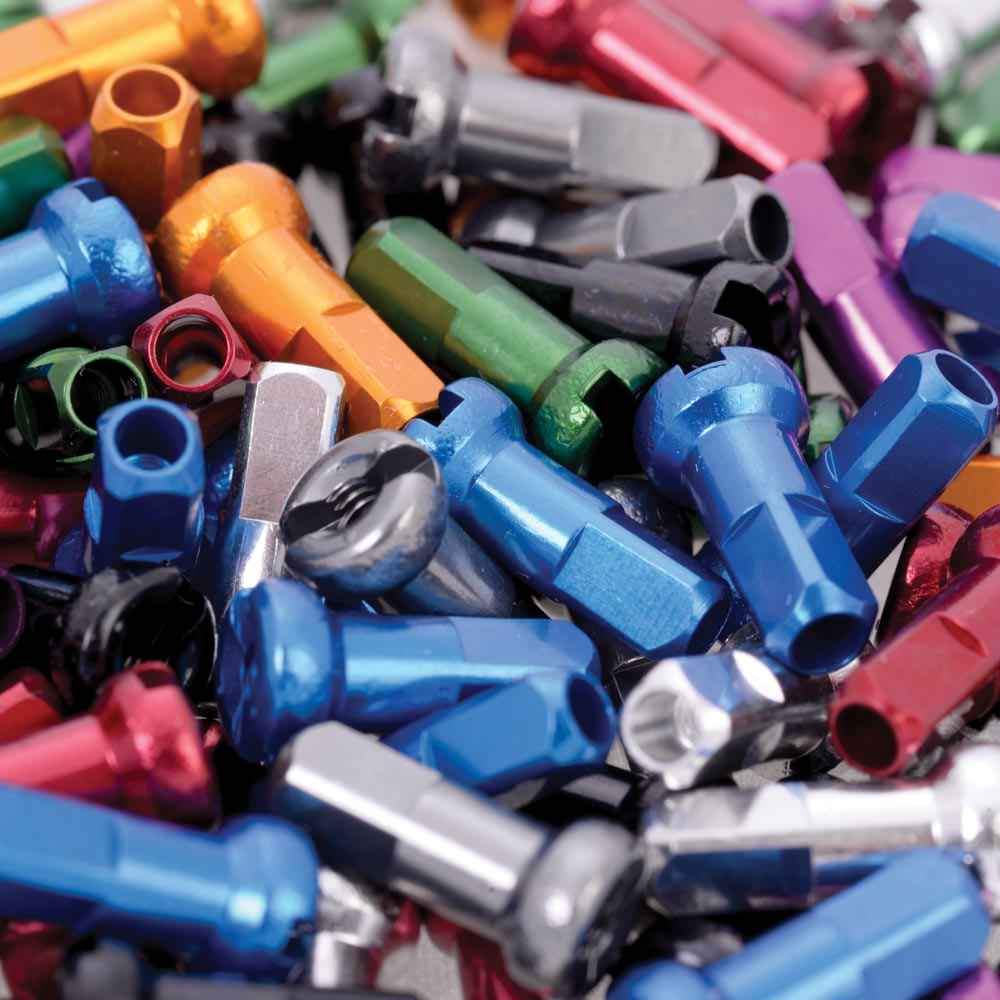 Halo Alloy Race Nipples - 14g x 12mm Coloured Spoke Nipples (50 pk)
