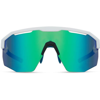 Madison Cipher Glasses - white / green mirror