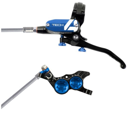 Hope Tech 4 V4 - No Rotor - Black/Blue - Braided