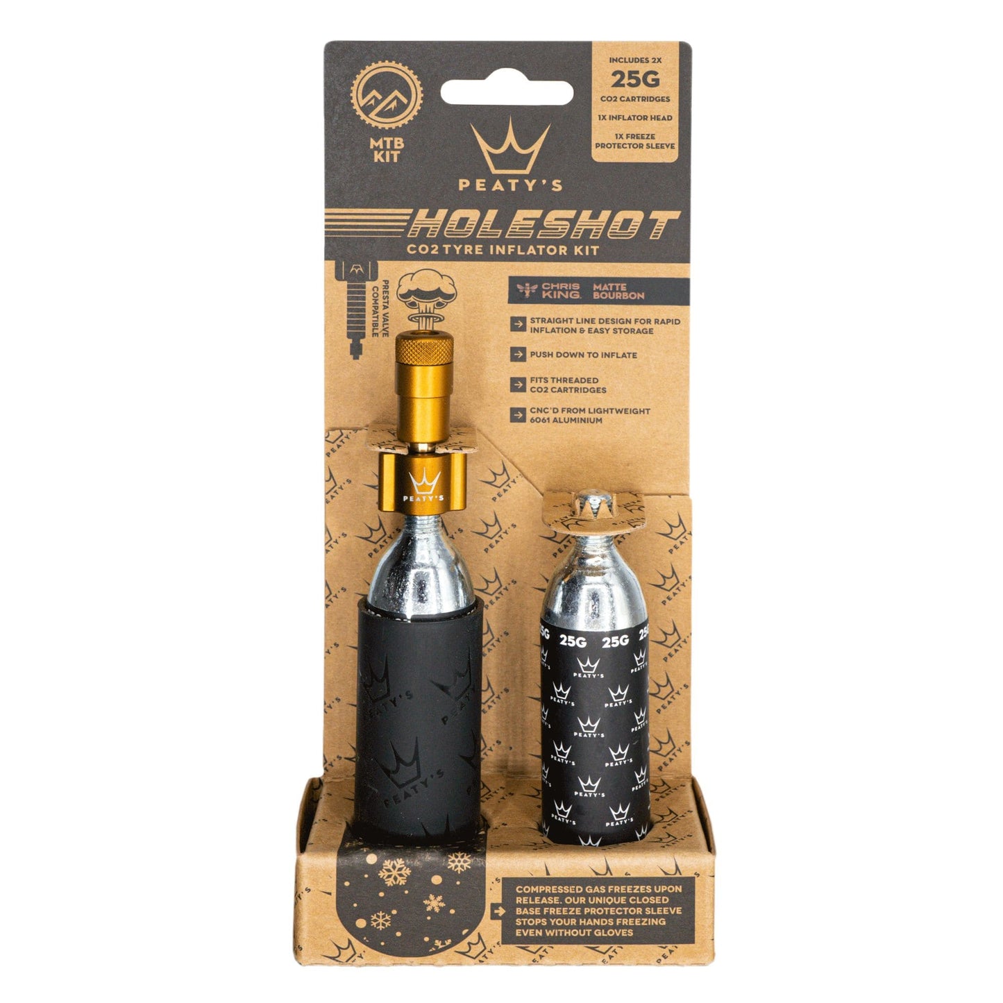 Peatys Holeshot CO2 Tyre Inflator - Road & Gravel (16g)