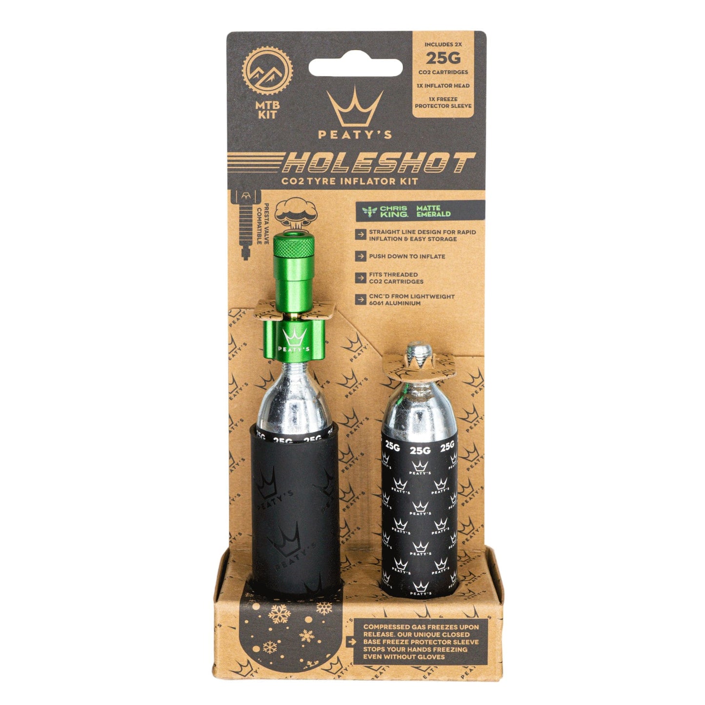 Peatys Holeshot CO2 Tyre Inflator - Road & Gravel (16g)