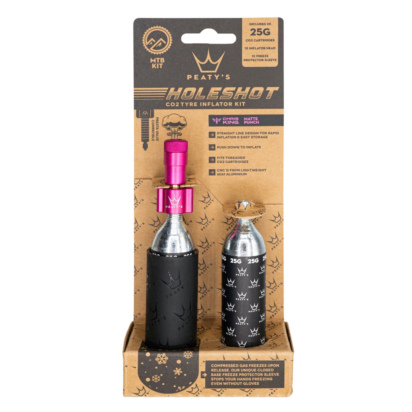 Peatys Holeshot CO2 Tyre Inflator - MTB (25g)