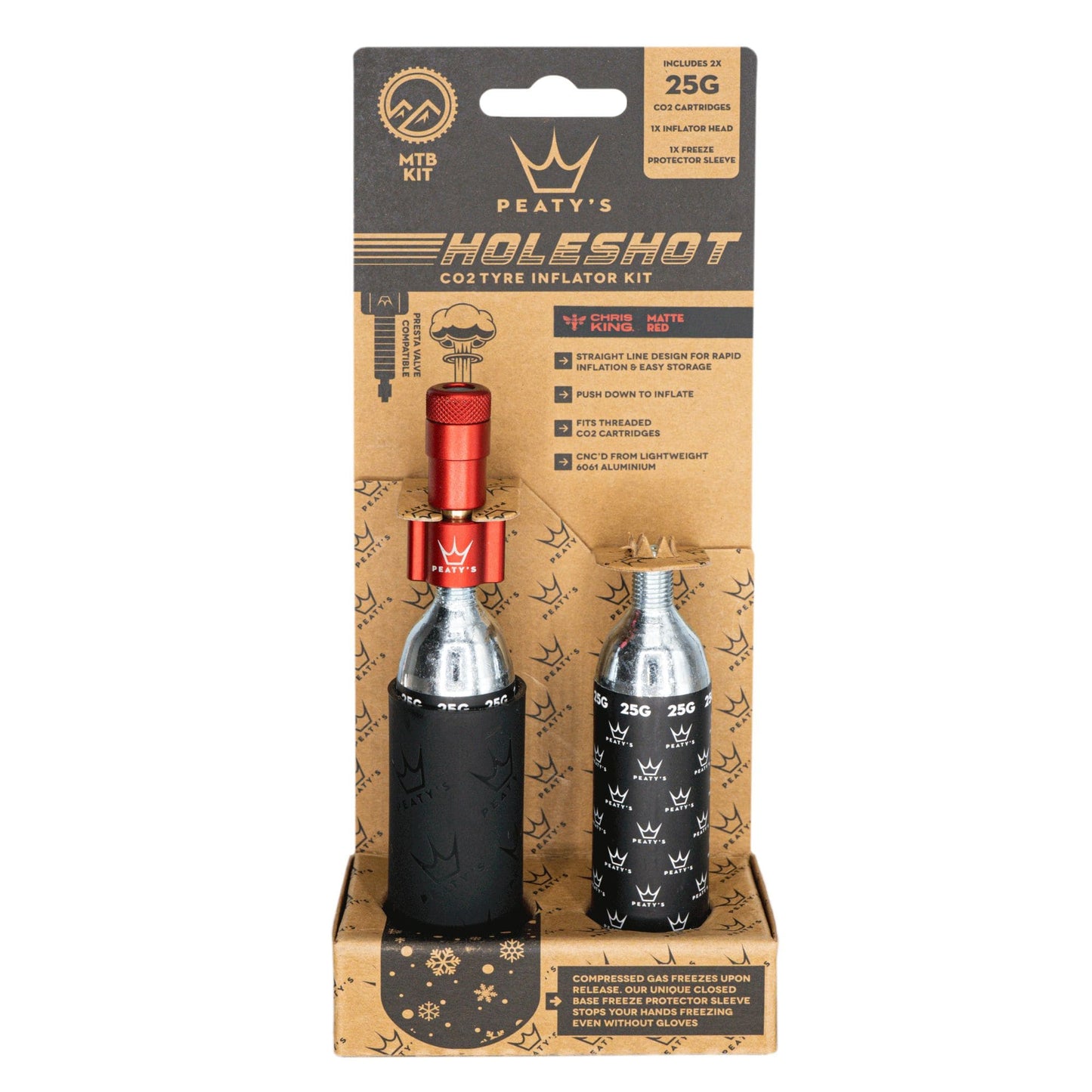 Peatys Holeshot CO2 Tyre Inflator - MTB (25g)
