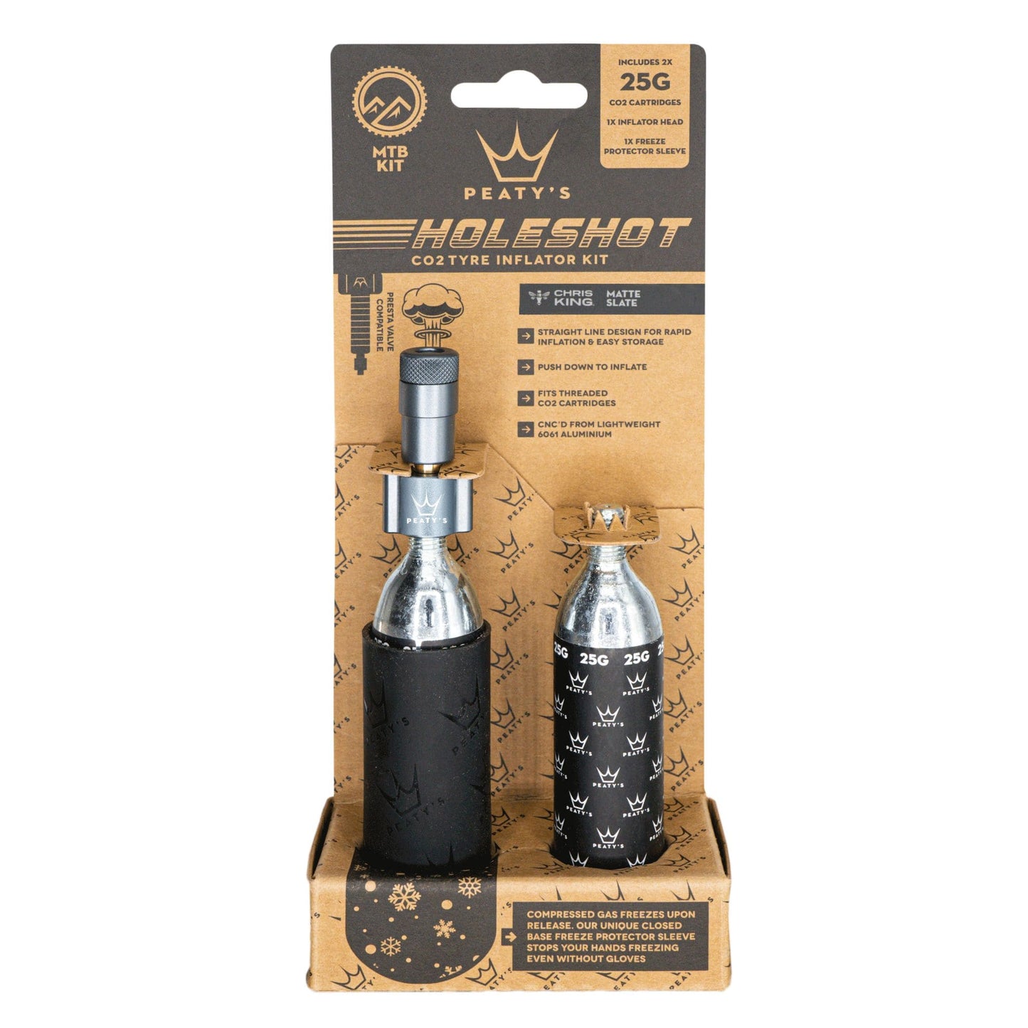 Peatys Holeshot CO2 Tyre Inflator - MTB (25g)