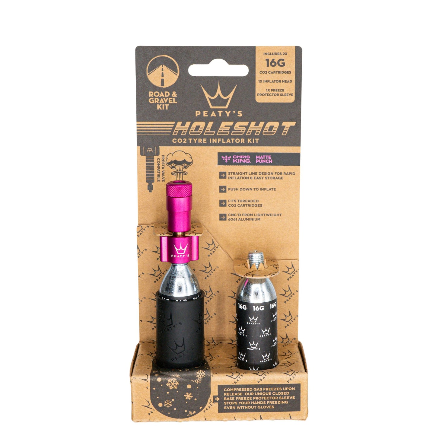 Peatys Holeshot CO2 Tyre Inflator - Road & Gravel (16g)
