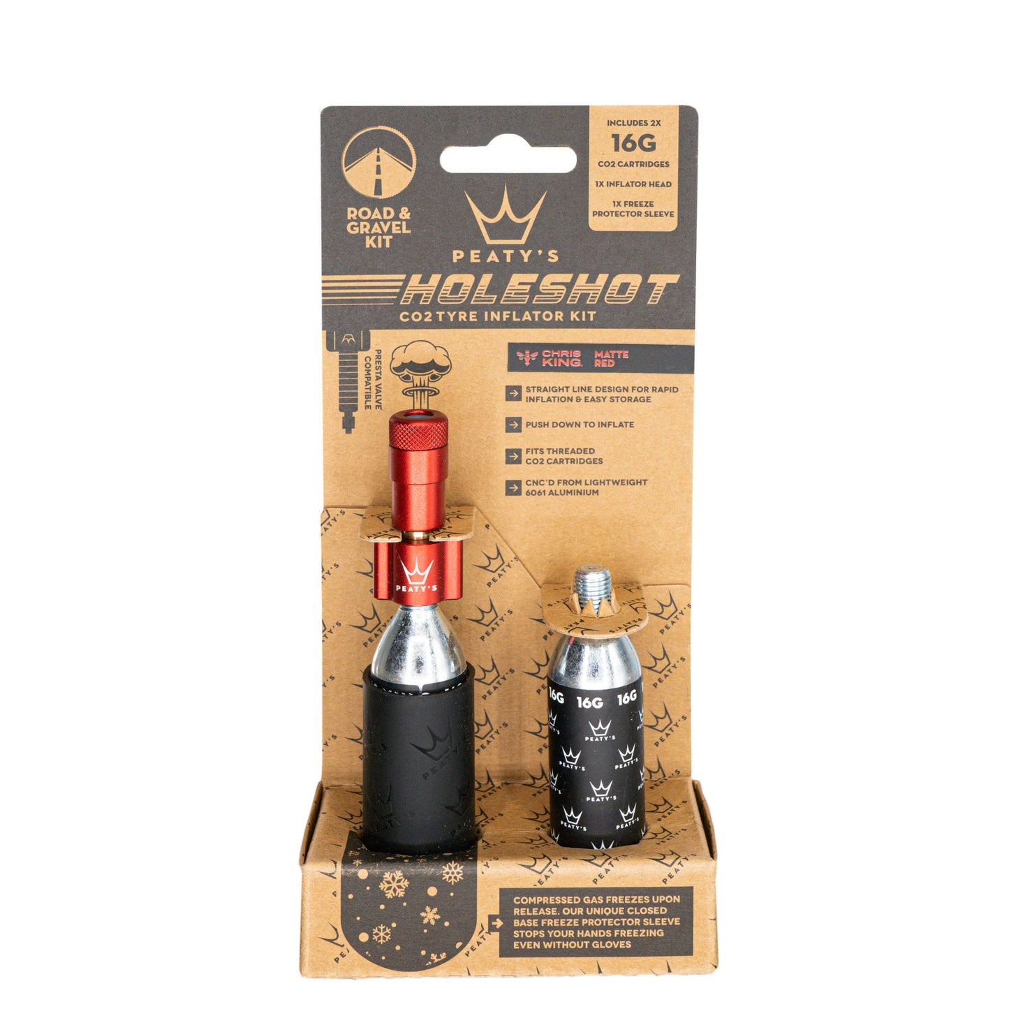 Peatys Holeshot CO2 Tyre Inflator - Road & Gravel (16g)