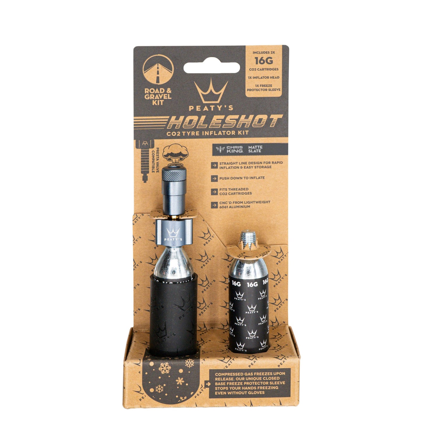 Peatys Holeshot CO2 Tyre Inflator - Road & Gravel (16g)