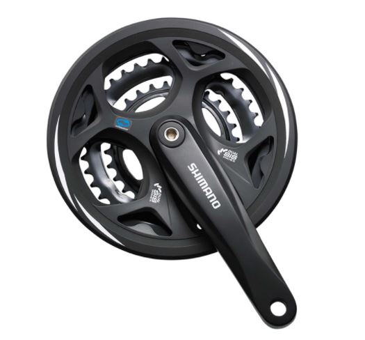 Shimano FC-M311 Altus square taper chainset, 48/38/28T, with chainguard, 175 mm
